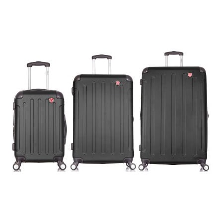 Rta Products Llc DUKAP Intely 3-Piece Smart Hardside Luggage Set 20"/28"/32" - USB & Integrated Weight Scale - Black DKINTSML-BLK